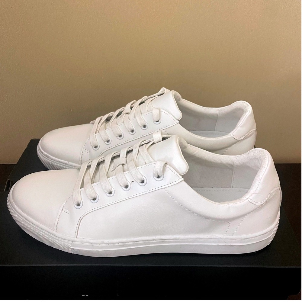 Banana Republic Mens White Low Top Sneakers 662548 Size 12 Classic Minimalist